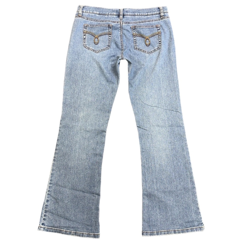 90s ROXY women's light wash embroidered lowrise flare jeans, 11.